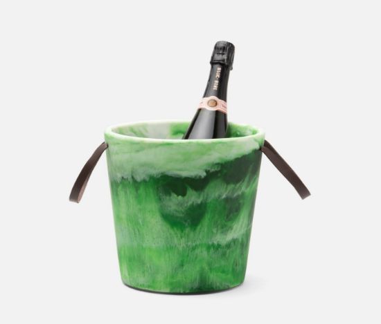 Picture of Blue Pheasant Wesley Barware Green Swirled Ice Bucket
