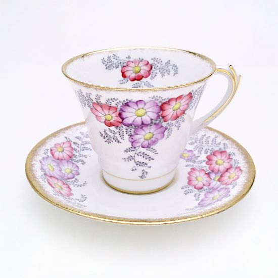 Picture of Vintage Art Deco Roslyn Bone China 'Bracken' Tea Cup & Saucer