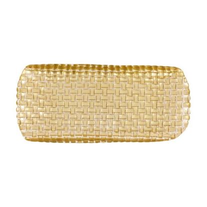 Picture of VIETRI 'Rufolo Gold' Large Rectangular Basketweave Tray 
