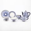 Picture of 23-Piece Lomonosov Porcelain 'Cobalt Net' Coffee, Tea & Dessert Set