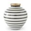 Picture of K&K Interiors Black & White 9" Round Ceramic Vase with Gold Trim