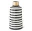 Picture of K&K Interiors Black & White 11.25" Ceramic Vase with Gold Trim