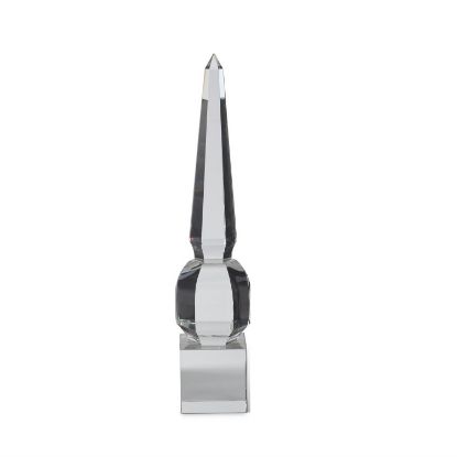 Picture of K&K Interiors 16.75" Clear Faceted Crystal Obelisk