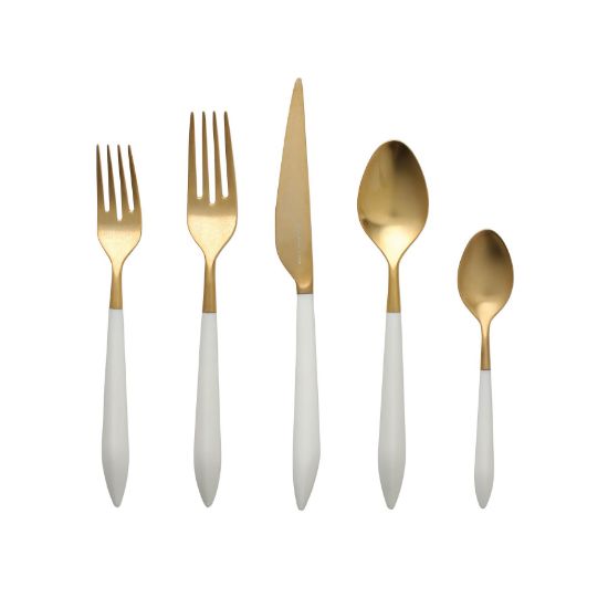 Picture of Vietri Ares Oro White 5-Piece Place Setting