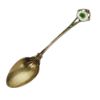Picture of Antique Set of 8 Whiting Gold Washed Sterling Silver Demitasse Spoons with Enameled Flower Handles