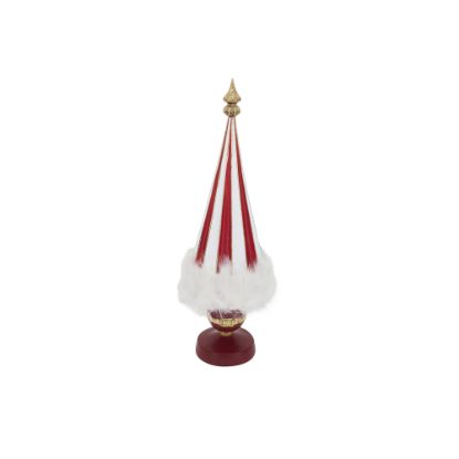 Picture of Red & White Christmas Tree with Fur