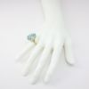 Picture of 18k Yellow Gold Blue Topaz & Diamond Ring 