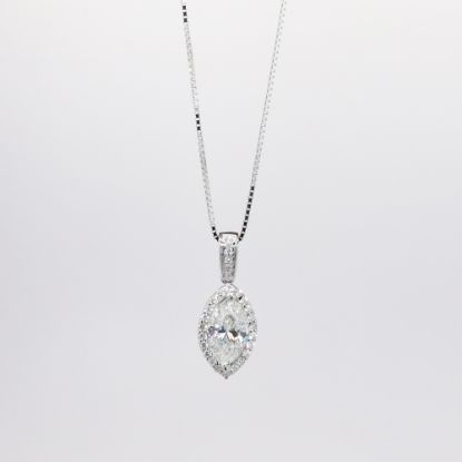 Picture of 14k White Gold 1.07CT Marquise Diamond Necklace 