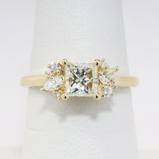 Picture of 14k Yellow Gold .71CT Princess Cut Diamond Ring 