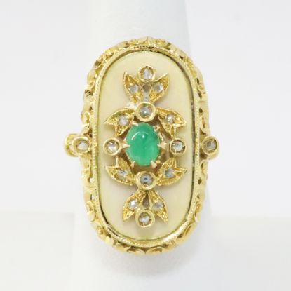 Picture of 18k Yellow Gold Emerald & Diamond Ring 