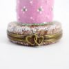 Picture of Limoges Porcelain Chocolate Anniversary Cake with Pink Icing Trinket Box with Bride & Groom Inside