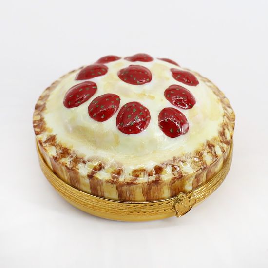 Picture of Limoges Porcelain Strawberry Cream Pie Trinket Box