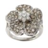 Picture of 14K White Gold Flower Diamond Fashion Ring