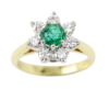 Picture of 18k Two Tone Gold Emerald & Diamond Ring 