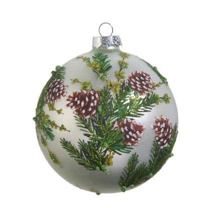 Picture of Blown Glass Evergreen & Pinecone Ornament