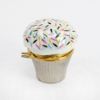 Picture of Limoges Porcelain Cupcake with Sprinkles in Silver Foil Trinket Box 