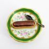 Picture of Limoges Porcelain Chocolate Eclair on Plate with Spoon Trinket Box