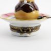 Picture of Limoges Porcelain Chocolate Cream Puff Pastry on Plate with Spoon Trinket Box