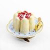 Picture of Limoges Porcelain Strawberry Charlotte, Ladyfinger Cake on Plate Trinket Box  