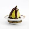 Picture of Limoges Porcelain Chocolate Covered Pear on Plate Trinket Box 
