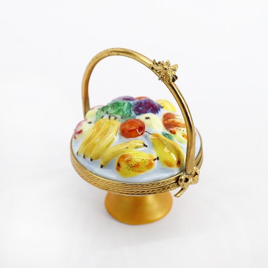 Picture of Limoges Porcelain Handled Compote of Fruit Trinket Box