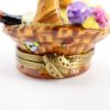 Picture of Limoges Porcelain Picnic Basket with Wine, Bread, Cheese, Flowers & Bugs Trinket Box 