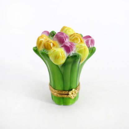 Picture of Limoges Porcelain Bouquet of Tulips Trinket Box