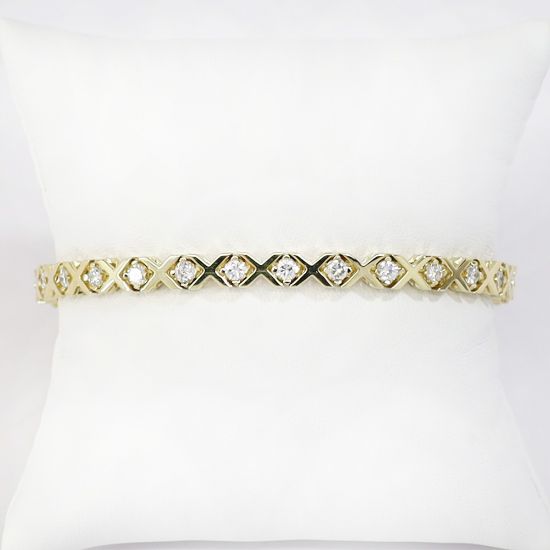 Picture of 14k Yellow Gold Diamond Tennis Bracelet