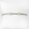 Picture of Stainless Steel and 18k White Gold Diamond Bracelet