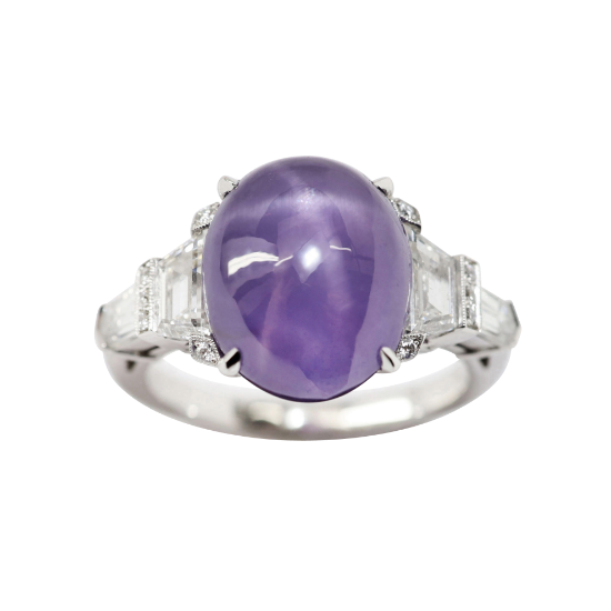Picture of Purple Star Ceylon Sapphire, Diamond & Platinum Ring by Raymond C. Yard