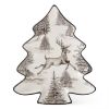 Picture of Black & White Reindeer Toile Tree Shaped Tray