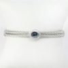 Picture of Stainless Steel and 18k White Gold, Blue Topaz and Diamond Bezel Set Bracelet