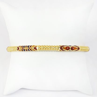 Picture of 22k Yellow Gold & Enamel Hollow Bangle Bracelet