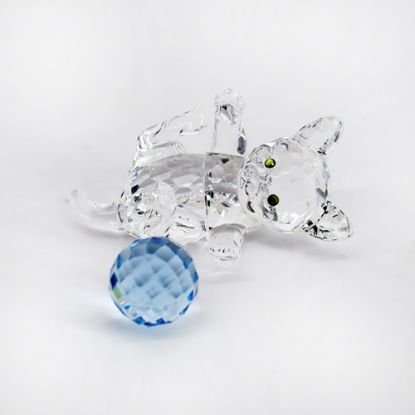 Picture of Swarovski Crystal Kitten Playing with Ball of Yarn Figurine