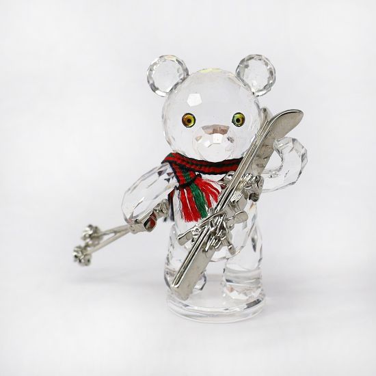 Picture of Swarovski Crystal 'Kris Bear with Skis' Figurine #234710, Variation 2