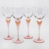 Picture of Set of 4 Mikasa 'Sea Mist' Coral Frosted Stem Fluted Wines Glasses