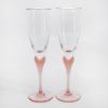 Picture of Pair of Mikasa 'Sea Mist' Coral Frosted Stem Fluted Champagne Glasses 