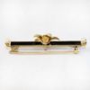 Picture of Antique Victorian 14k Gold, Black Enamel, Pearl & Mine Cut Diamond Mourning Bar Brooch