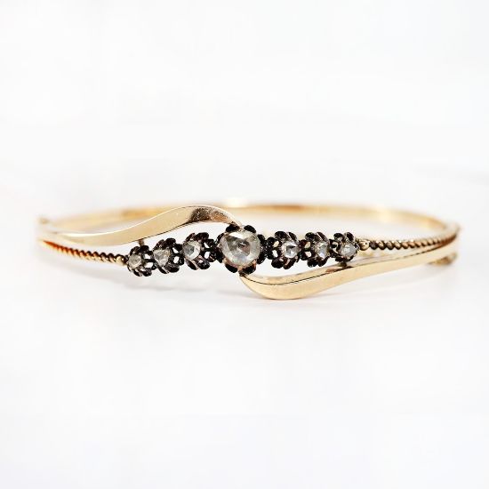 Picture of Antique Early 20th Century 14k Gold & Rose Cut Diamonds Bracelet