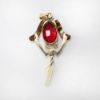 Picture of Antique Art Nouveau 10k Yellow Gold, Synthetic Ruby & Mississippi River Freshwater Pearl Lavalier Pendant