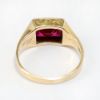 Picture of Antique 1920's Men's 10k Yellow Gold & Synthetic Ruby Freemason's Ring