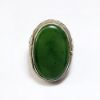 Picture of Vintage Chinese Export Silver Filigree & Jade Adjustable Poison Ring