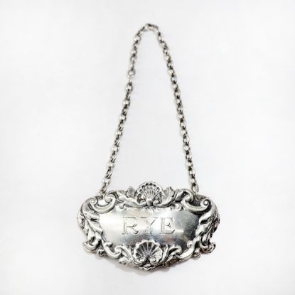 Picture of Vintage C J Vander English Sterling Silver 'Rye' Decanter Label