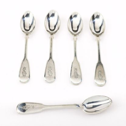 Picture of Set of 5 Russian Silver Demitasse Spoons by Pavel Ovchinnikov