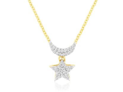 Picture of 14k Yellow Gold Diamond Star Pendant