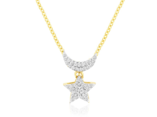 Picture of 14k Yellow Gold Diamond Star Pendant