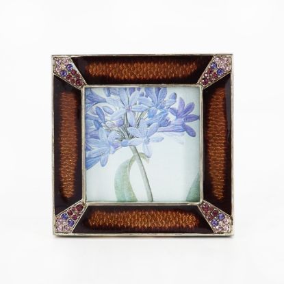 Picture of 'Leland' Pavé Corner 2" Frame in Brown by Jay Strongwater 