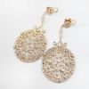 Picture of 18k Yellow Gold Bezel Set Diamond Circle Drop Earrings