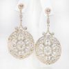 Picture of 18k Yellow Gold Bezel Set Diamond Circle Drop Earrings