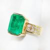Picture of 14k Yellow Gold Emerald & Diamond Ring